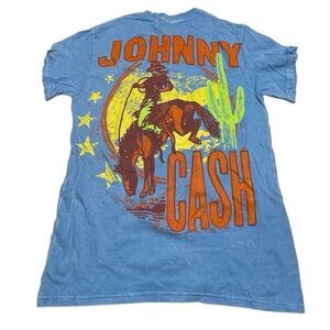 Johnny Cash Cactus and Bronco Cowboy Tee N0525 - Damaged